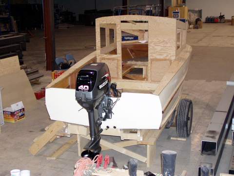 Stern view of the new motor