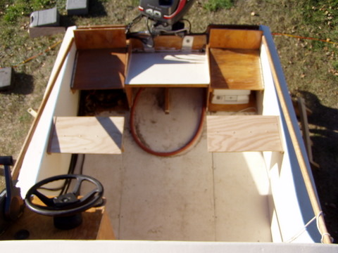 Overhead shot of cockpit seating
