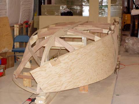 Front view of sheets clamped in place