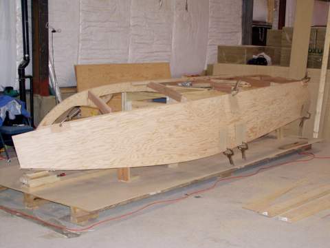 Side view of both sheets clamped in place